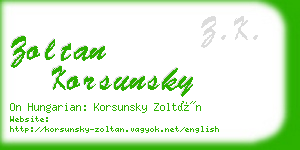 zoltan korsunsky business card